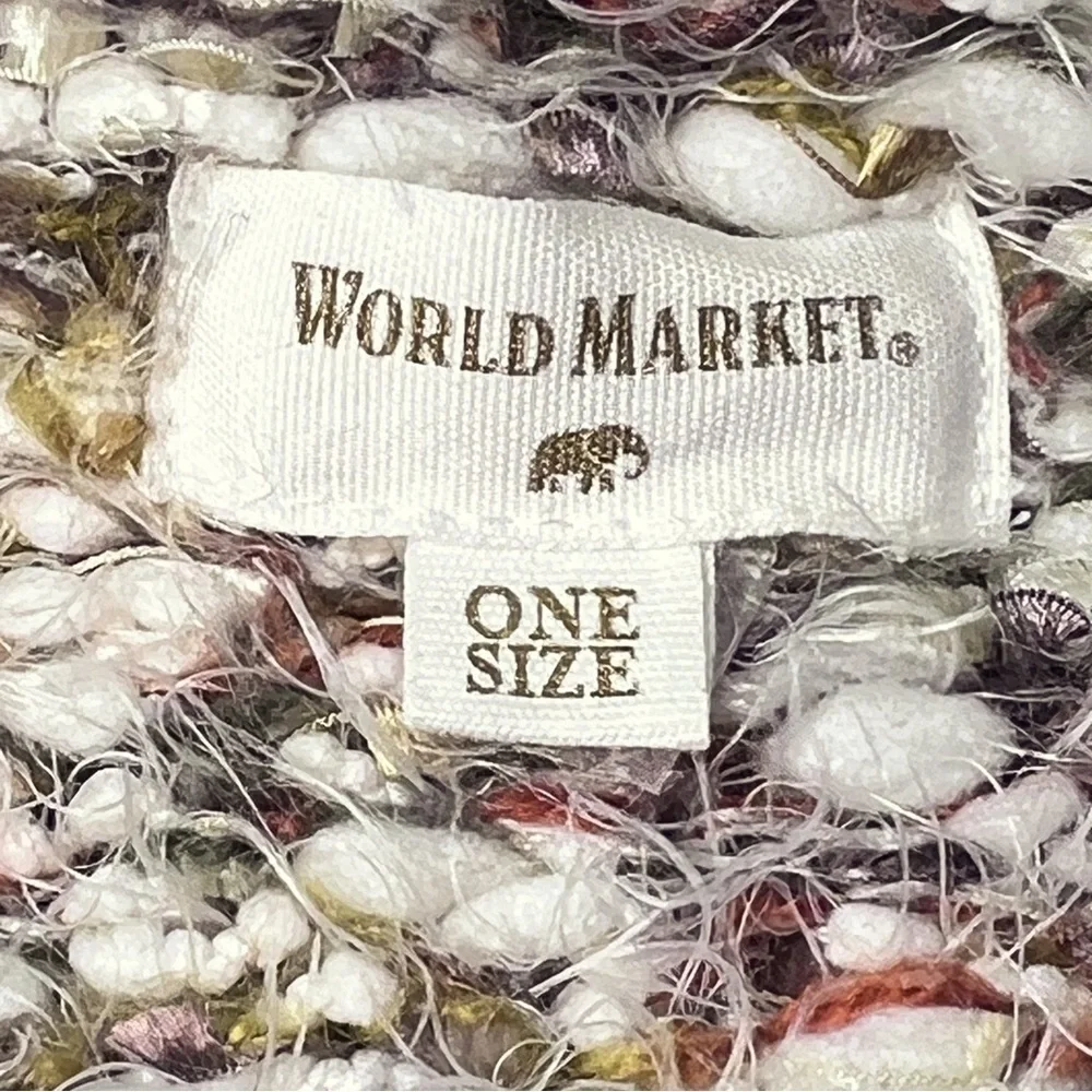 WORLD MARKET Multicolor Textured Open Front Chunky Knit Tunic Sweater  OS